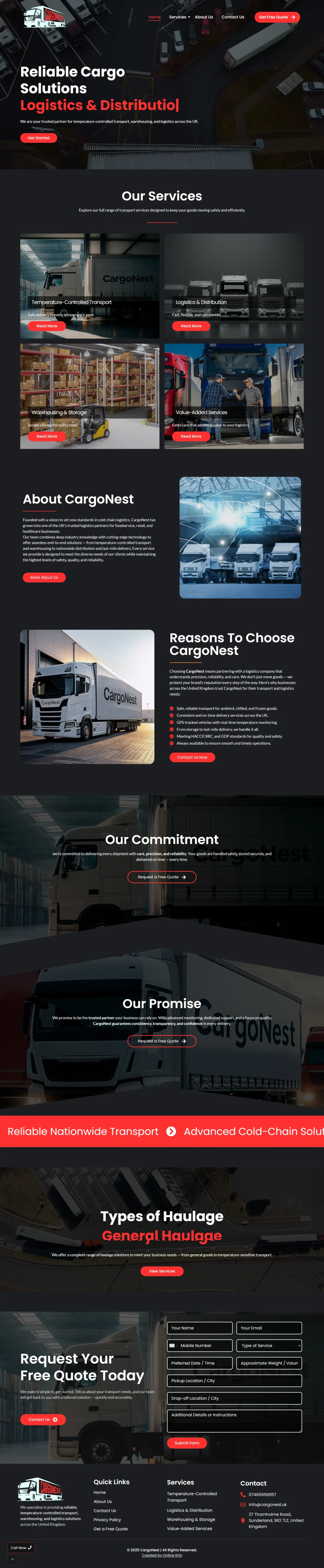 Cargo Transport — Logistics Website