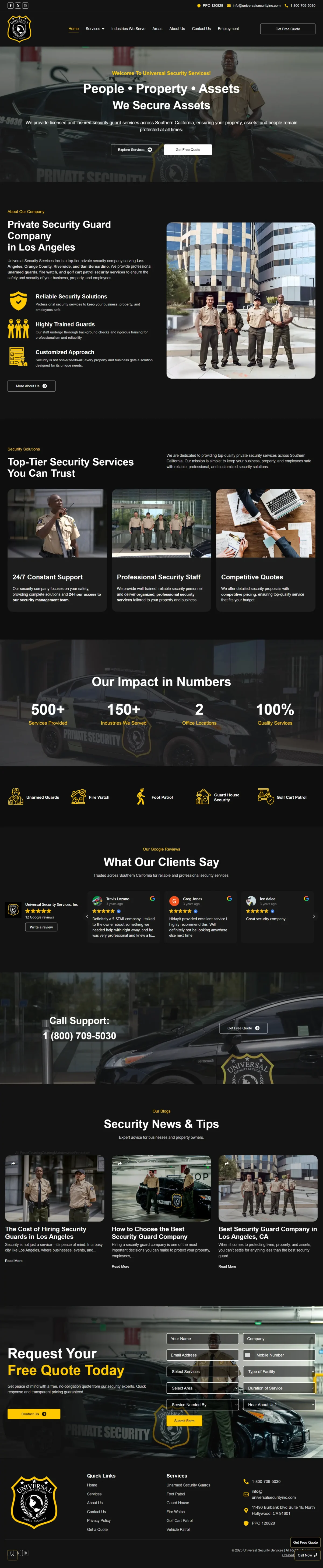 Bodyguard & Security Services Website